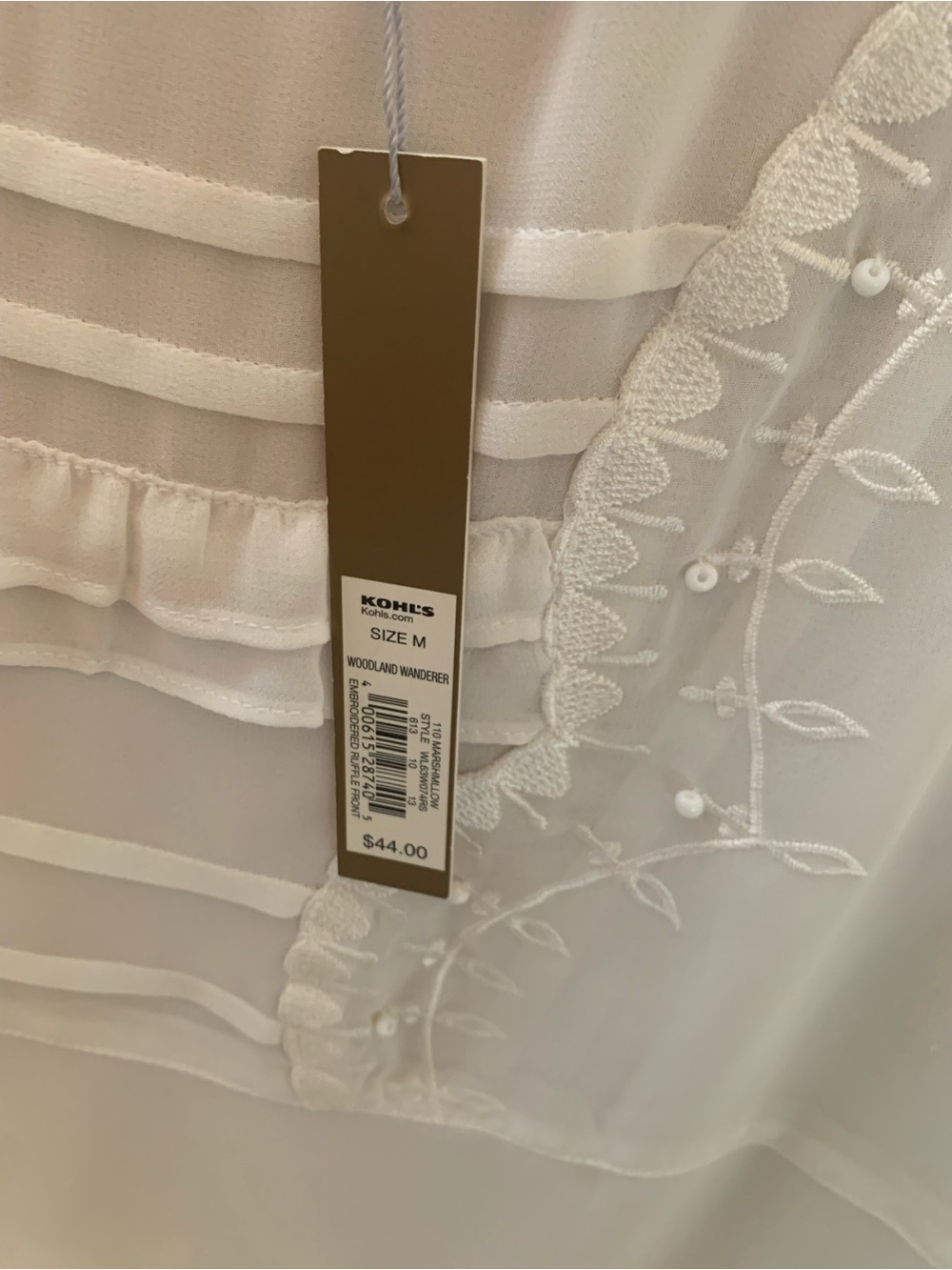 Sheer Embroidered White Women's Blouse Lauren Conrad medium - Picture 4 of 7
